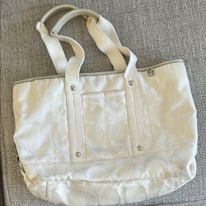 Elegant White Tote Bag